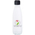A drink bottle with a sleek white finish, featuring a logo, designed for vacuum insulation.