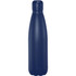 A drink bottle in a sleek navy blue design, featuring a vacuum insulated structure and a rounded base.