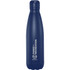 A drink bottle in navy blue, featuring a sleek design and a logo on the front. Capacity of 760ml.