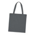 A grey cotton tote bag with two shoulder straps and a simple design. It features a branding logo.