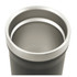 A drink bottle featuring a sleek black exterior and a stainless steel interior with a wide opening.