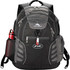 A black and grey High Sierra Swerve Big Wig 17" backpack, featuring multiple compartments and a drink bottle holder.
