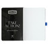 A black Nova Bound JournalBook with a blank interior and a ribbon bookmark. It features a logo on the cover.