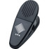 A black magnetic memo holder/clip with a textured grip and a logo. Suitable for office use.