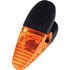 A magnetic memo holder/clip in black and orange, featuring a textured grip and a transparent body.