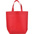 A red non-woven tote bag with two sturdy handles and a simple, unembellished design.