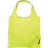 A vibrant lime green foldaway shopper tote bag with a simple design and a logo.