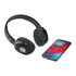 Black Skullcandy Riff Wireless headphones alongside a smartphone displaying a music app. The headphones feature a logo.