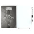 A bound journal featuring a white cover with coloured accents, an interior with a grey design, and a pen included.