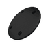 A black QI wireless charger with a sleek, circular design and four non-slip pads on the underside.