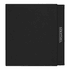A black notebook with a matching pen, featuring a branded element on the side.
