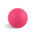 A pink bouncy ball with a smooth surface, featuring a simple design and a slight shadow.