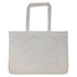 A large, cream-coloured reusable grocery bag with two handles and a plain design. It has a branding logo.