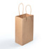 A small brown paper bag with twisted handles, designed for carrying items.