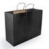 An extra-large black paper bag with two black handles, featuring a kraft paper interior.