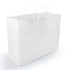 A plain white extra-large paper bag with two handles, designed for carrying items.