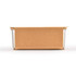 A lunch box with a sleek metal container wrapped in a brown kraft paper sleeve.