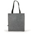 A gray felt tote bag with black handles, designed for carrying various items.