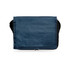 A navy blue bag with a zip closure, featuring black accents and a smooth finish. It has a simple design and no visible branding.