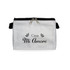 A white zippered bag with a decorative design featuring the words "Casa Mi Amore."