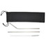 A drink bottle accessory set featuring two stainless steel straws, a cleaning brush, and a black carrying pouch.