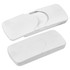 A white car sun visor tissue box with a hinged lid, designed for easy access to tissues. It has a sleek, minimalist design.