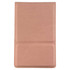 A compact mirror in a soft pink case with a textured finish and a logo.