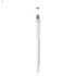 A white plastic pen with a silver cap and a logo at the top. The pen has a clean design and is suitable for writing.