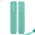 A blue highlighter in a sleek design, featuring a clip and a textured surface, with a logo displayed.