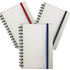 A set of three Launa B6 PP Notebooks in clear, with red, blue, and grey elastic bands. Each notebook features spiral binding.