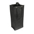 A drink bottle bag in black, featuring a sturdy design with rope handles and a logo.