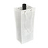 A drink bottle is placed inside a white non-woven single bottle bag with a drawstring. The bag has a simple design and a logo.