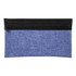 A pencil case featuring a blue fabric body with a black zipper. It has a simple and modern design.
