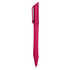 A plastic pen in a vibrant pink colour with a sleek design and a clip for easy attachment.