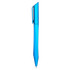 A blue plastic pen with a sleek design and a clip for attachment. It features a smooth, tapered body.