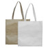 Two paper bags are displayed, one in brown and the other in white, both with handles and a logo.