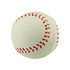 A stress ball resembling a white baseball with red stitching details and a smooth texture.