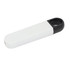 A white and black mini screwdriver kit with a sleek, elongated design and a circular opening at one end.