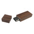 A wooden USB flash drive in light brown with a removable cap, featuring a metallic USB connector.