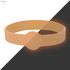 An orange silicone wristband with a flat surface, featuring a circular area, suitable for custom designs.
