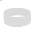 A large white silicone wristband with a smooth finish. It features a simple design and includes a logo.