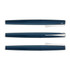A blue metal rolling ball pen with a sleek design and silver accents, featuring a clip and branding.