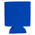 A royal blue foam stubby cooler with a sturdy base and a smooth surface. It features a logo.