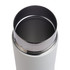 A drink bottle with a sleek, white exterior and a stainless steel interior, featuring a smooth opening.