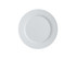 A dinner plate made of cashmere bone china, featuring a smooth, white surface with a subtle rim.