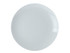 A round, white cashmere bone china coupe entree plate with a smooth finish and subtle shine.