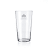 A drink bottle featuring a clear, tall highball glass with a logo on the front.