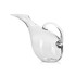 A glass duck decanter with an elegant design and a curved handle, showcasing a clear finish.