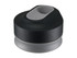 A drink bottle with a double wall design, featuring black and grey colouring and a spout lid. It includes a logo.