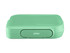 A mint green bento box with a secure lid and a branding logo on the front.